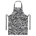 Graffiti Surfing Pattern Print Bib Apron With Pocket