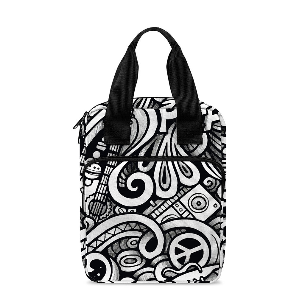 Graffiti Surfing Pattern Print Bible Tote Bag