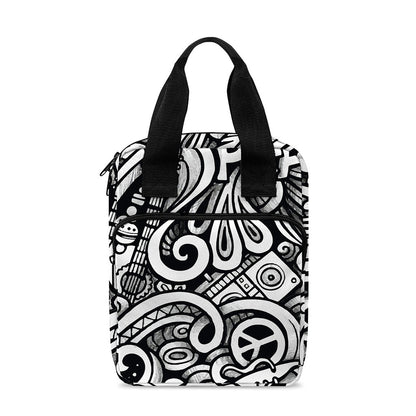 Graffiti Surfing Pattern Print Bible Tote Bag