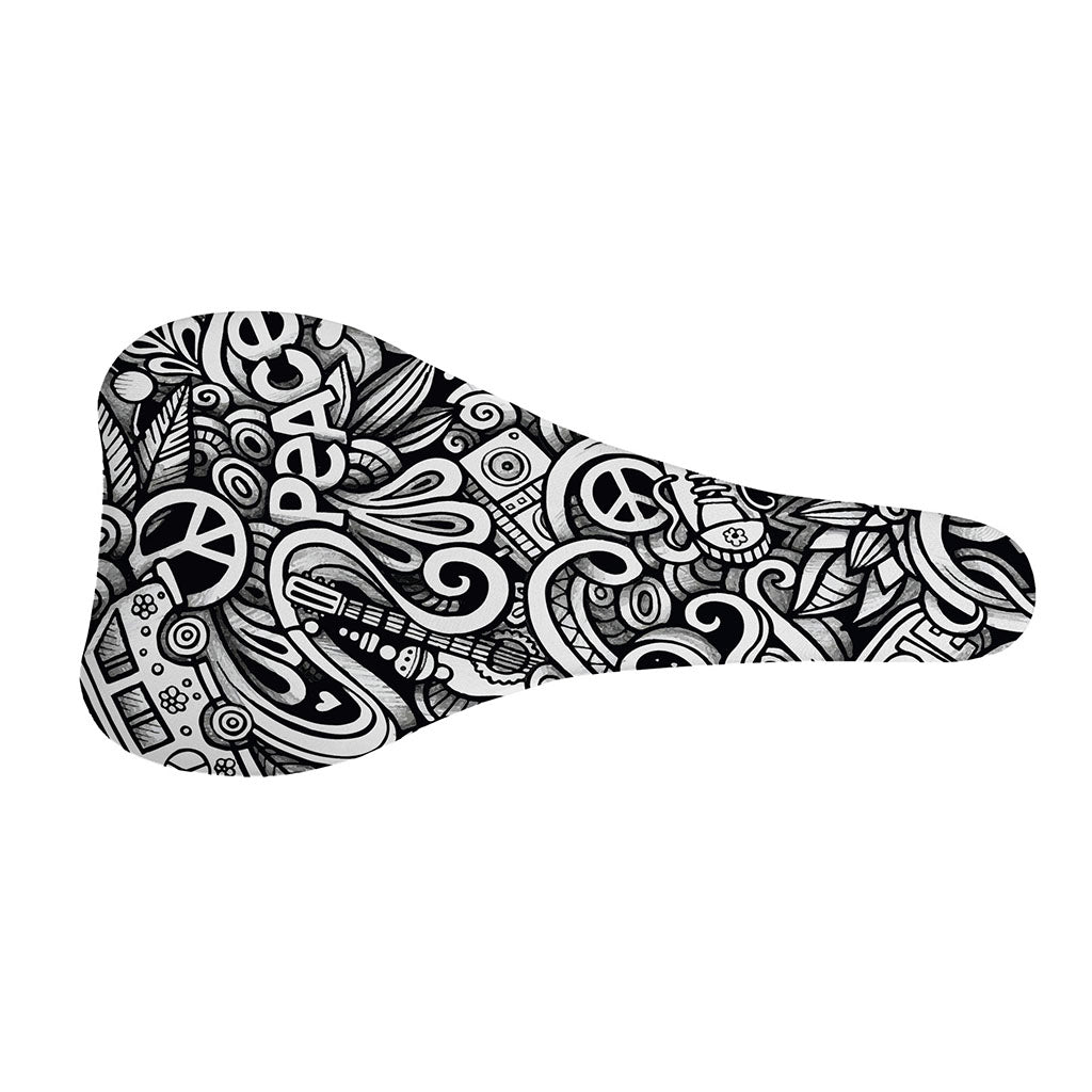 Graffiti Surfing Pattern Print Bicycle Seat Cover
