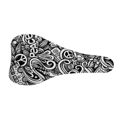 Graffiti Surfing Pattern Print Bicycle Seat Cover
