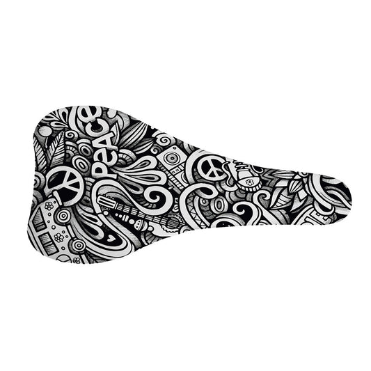 Graffiti Surfing Pattern Print Bicycle Seat Cover