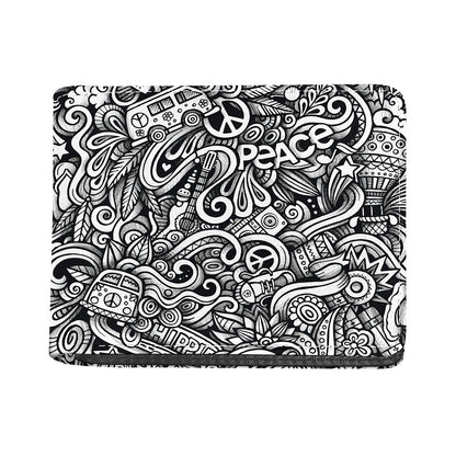 Graffiti Surfing Pattern Print Bifold Wallet