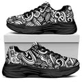 Graffiti Surfing Pattern Print Black Chunky Shoes