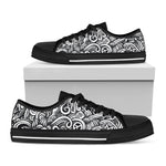 Graffiti Surfing Pattern Print Black Low Top Sneakers