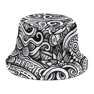 Graffiti Surfing Pattern Print Bucket Hat