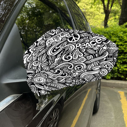 Graffiti Surfing Pattern Print Car Side Mirror Covers