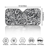 Graffiti Surfing Pattern Print Car Windshield Sun Shade