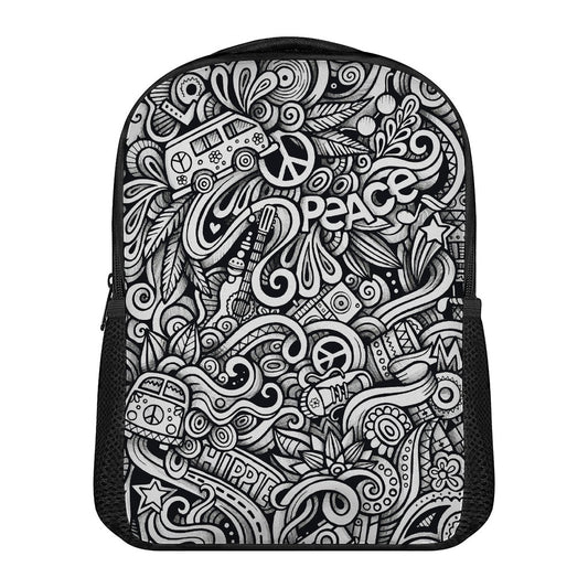 Graffiti Surfing Pattern Print Casual Backpack