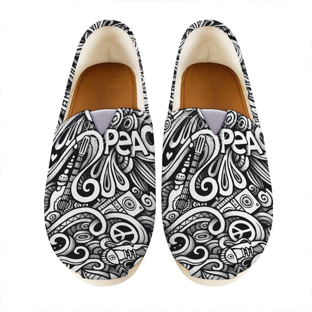 Graffiti Surfing Pattern Print Casual Shoes