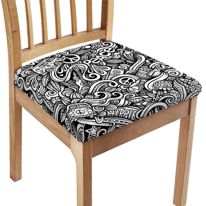 Graffiti Surfing Pattern Print Chair Cushion Cover