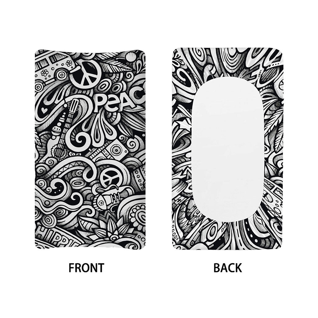 Graffiti Surfing Pattern Print Changing Pad Cover