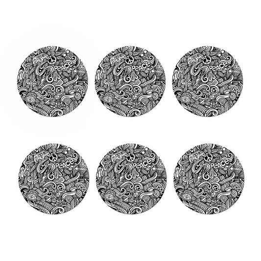 Graffiti Surfing Pattern Print Coaster Set