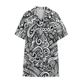Graffiti Surfing Pattern Print Cotton Hawaiian Shirt