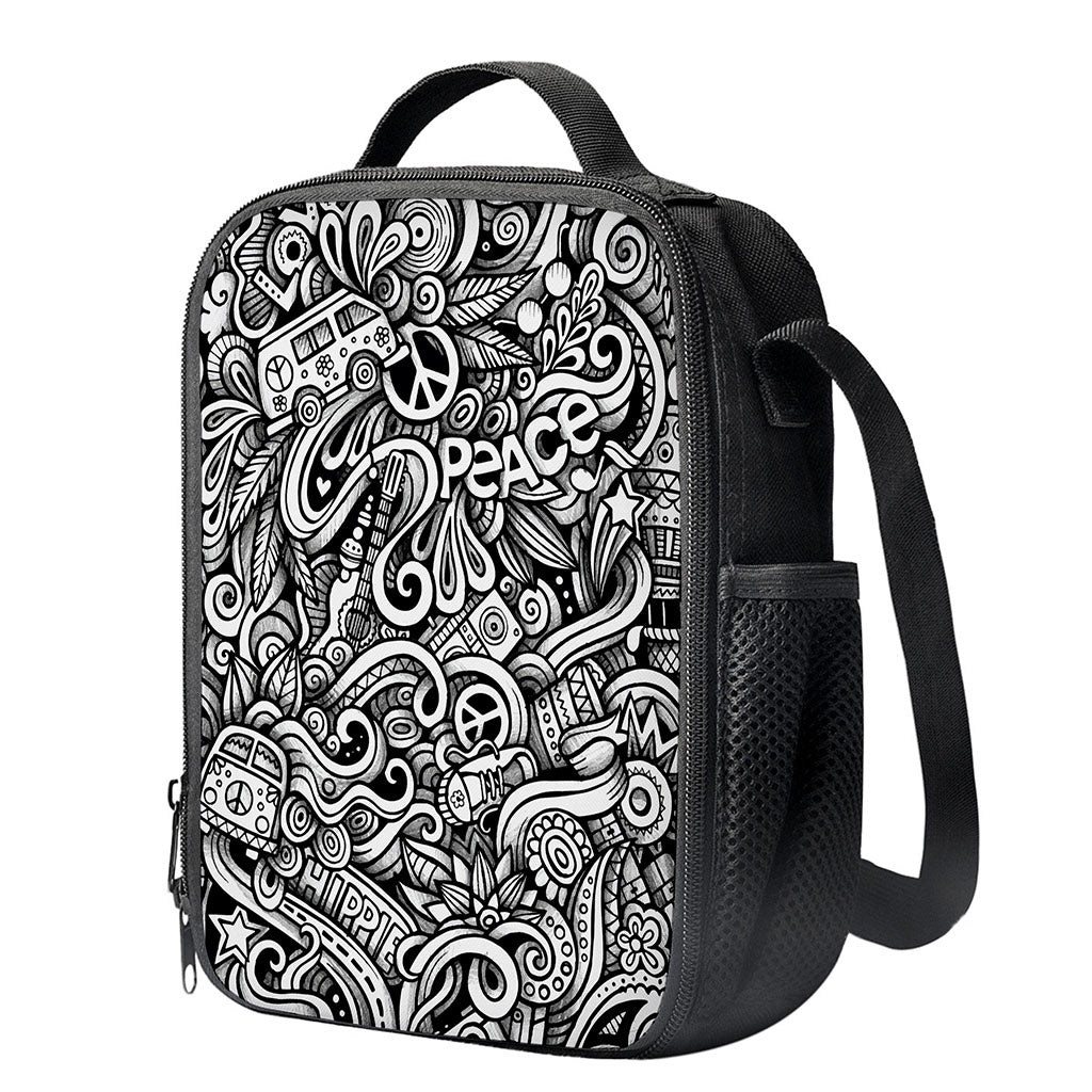 Graffiti Surfing Pattern Print Crossbody Lunch Bag