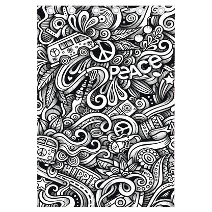Graffiti Surfing Pattern Print Curtain