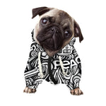 Graffiti Surfing Pattern Print Dog Zip Up Hoodie