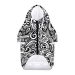 Graffiti Surfing Pattern Print Dog Zip Up Hoodie