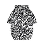 Graffiti Surfing Pattern Print Dog Zip Up Hoodie