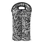 Graffiti Surfing Pattern Print Double Neoprene Wine Tote
