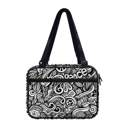 Graffiti Surfing Pattern Print Double Strap Bible Bag