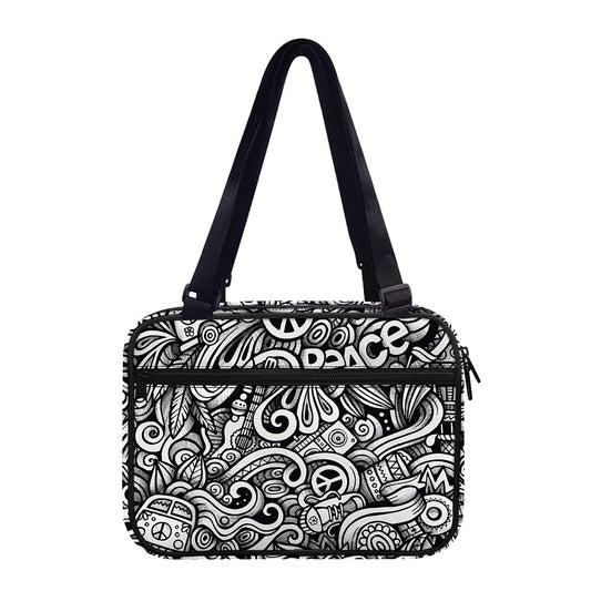 Graffiti Surfing Pattern Print Double Strap Bible Bag