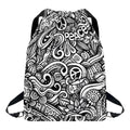 Graffiti Surfing Pattern Print Drawstring Backpack