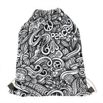 Graffiti Surfing Pattern Print Drawstring Bag