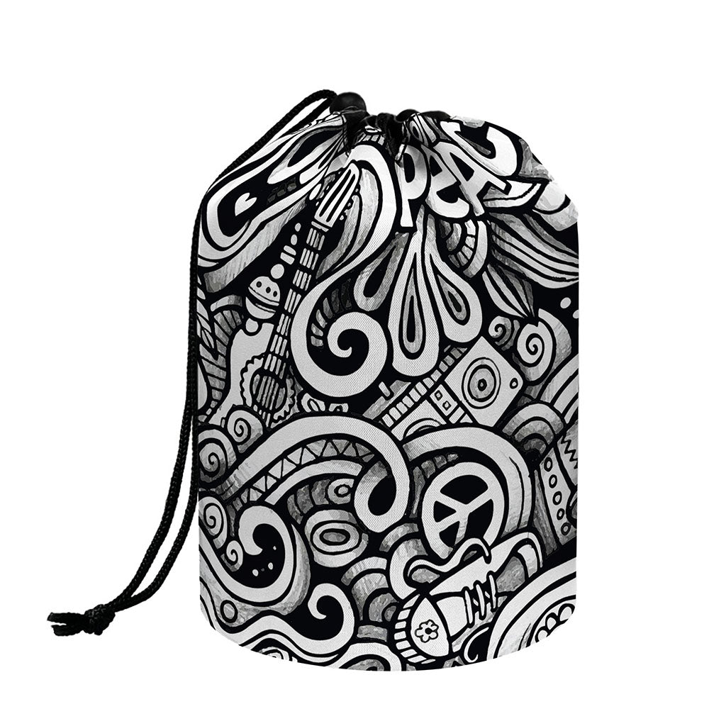 Graffiti Surfing Pattern Print Drawstring Makeup Bag