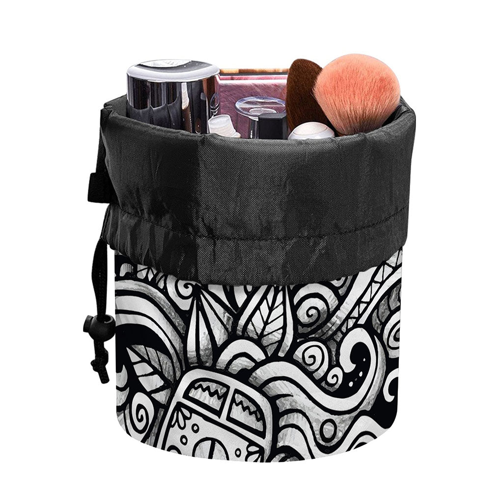 Graffiti Surfing Pattern Print Drawstring Makeup Bag