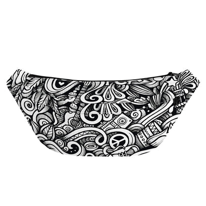 Graffiti Surfing Pattern Print Fanny Pack