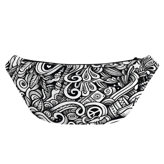 Graffiti Surfing Pattern Print Fanny Pack
