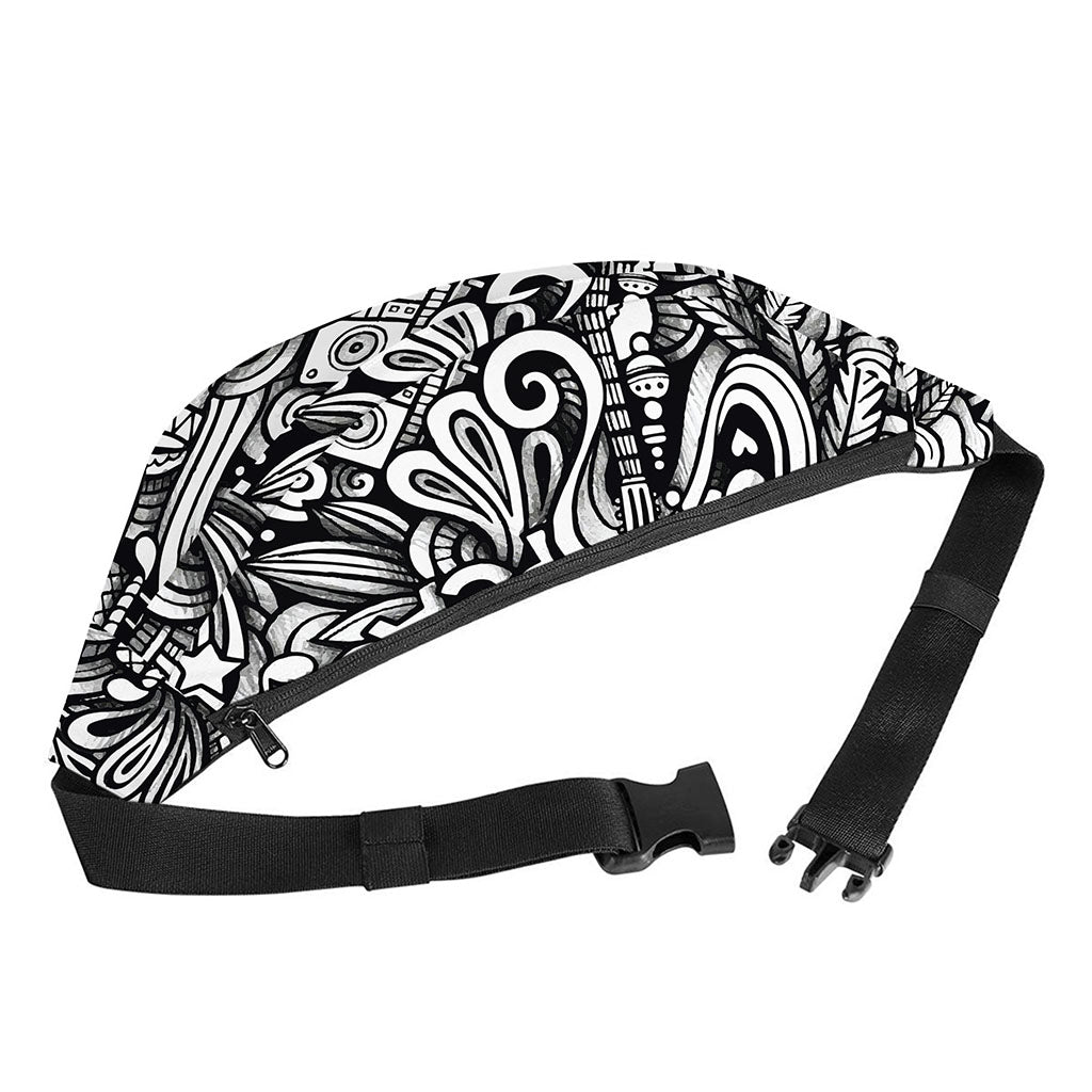Graffiti Surfing Pattern Print Fanny Pack