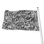 Graffiti Surfing Pattern Print Flag