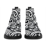 Graffiti Surfing Pattern Print Flat Ankle Boots