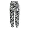 Graffiti Surfing Pattern Print Fleece Lined Knit Pants