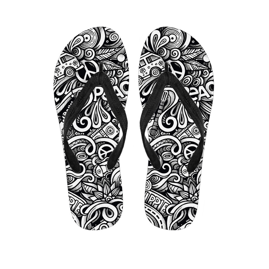 Graffiti Surfing Pattern Print Flip Flops
