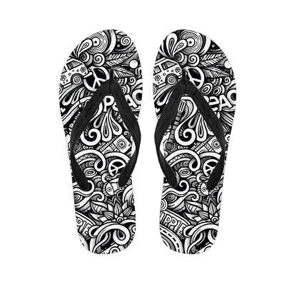 Graffiti Surfing Pattern Print Flip Flops