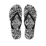 Graffiti Surfing Pattern Print Flip Flops