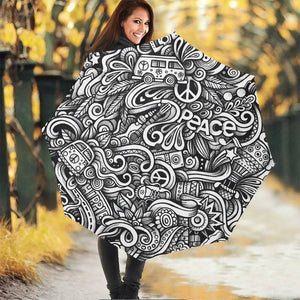 Graffiti Surfing Pattern Print Foldable Umbrella