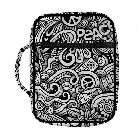 Graffiti Surfing Pattern Print Front Pocket Bible Bag