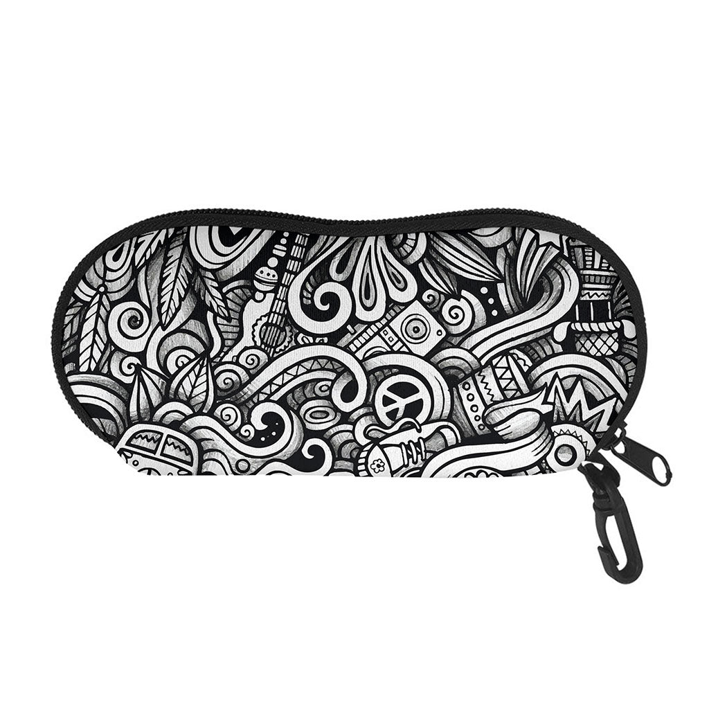 Graffiti Surfing Pattern Print Glasses Case