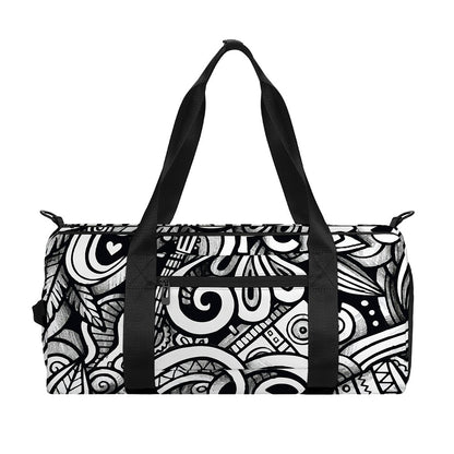 Graffiti Surfing Pattern Print Gym Bag
