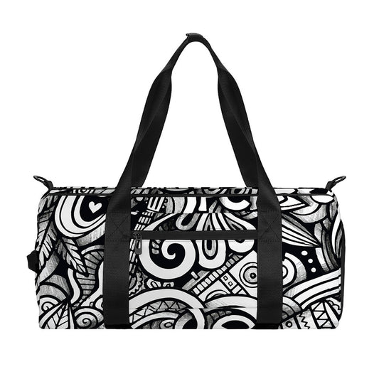 Graffiti Surfing Pattern Print Gym Bag