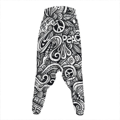 Graffiti Surfing Pattern Print Hammer Pants