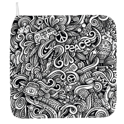 Graffiti Surfing Pattern Print Hand Towel