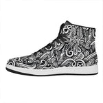 Graffiti Surfing Pattern Print High Top Leather Sneakers