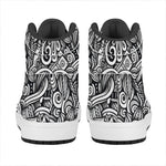 Graffiti Surfing Pattern Print High Top Leather Sneakers