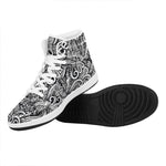 Graffiti Surfing Pattern Print High Top Leather Sneakers