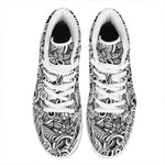 Graffiti Surfing Pattern Print High Top Leather Sneakers